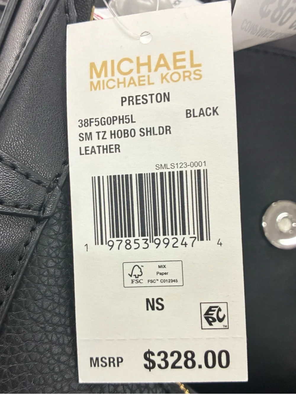 MICHAEL Michael Kors Black Leather Preston Small Hobo Bag